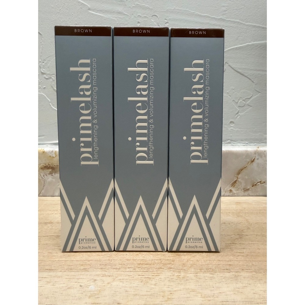 Prime Prometics PrimeLash Lengthening Volumizing Mascara Brown Set of 3 NEW